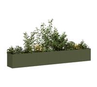 Vidaxl Jardinière Vert Olive 280x40x40 Cm Acier Laminé À Froid