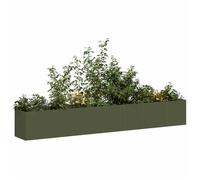 vidaXL Jardinière 860692 pot de fleurs vert olive 280x40x40 cm acier laminé à froid