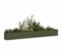 vidaXL Jardinière bac à plantes 360x40x40 cm Vert olive Acier laminé à froid