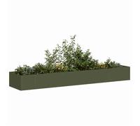 vidaXL Jardinière vert olive 360 x 80 x 40 cm acier G