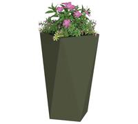 vidaXL Jardinière Vert Olive 40 x 40 x 75 cm Acier, Jardin et terrasse, bac à Fleurs en Acier Robuste, boîte rectangulaire pour déco de Patio