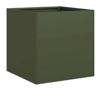 vidaXL Jardinière Vert Olive 40x40x40 cm Acier laminé à Froid, Pot de Fleurs, Support de Plantes, lit surélevé, Support de jardinière, bac à Plantes