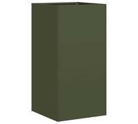 vidaXL Jardinière Vert olive 40x40x80 cm en acier laminé à froid