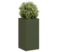 Vidaxl Jardinière Vert Olive 40x40x80 Cm Acier Laminé À Froid