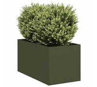 Vidaxl Jardinière Vert Olive 40x80x40 Cm Acier Laminé À Froid