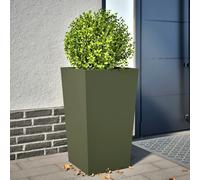Jardinière vert olive 45x45x75 cm acier
