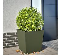 Jardinière vert olive 50x50x50 cm acier, jardinière d'extérieur, boîte à fleurs, boîte de jardin, jardinière de 851072