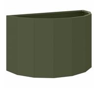 vidaXL Jardinière Vert Olive 60 x 30 x 35 cm Acier, Jardinier en Acier, Support de Plantes, déco extérieure, Pot Durable, Accent de Serre, Pot terrasse