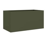 Vidaxl Jardinière Vert Olive 62x30x29 Cm Acier Laminé À Froid