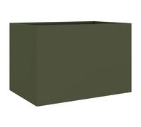 Vidaxl Jardinière Vert Olive 62x40x39 Cm Acier Laminé À Froid