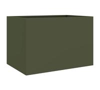 Vidaxl Jardinière Vert Olive 62x40x39 Cm Acier Laminé À Froid