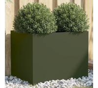 Vidaxl Jardinière Vert Olive 62x47x46 Cm Acier Laminé À Froid