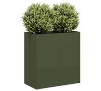 Vidaxl Jardinière Vert Olive 80x40x80 Cm Acier Laminé À Froid