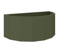 vidaXL Jardinière Vert Olive 90 x 45 x 35 cm Acier, Jardinier en Acier, Support de Plantes, déco extérieure, Pot Durable, Accent de Serre, Pot terrasse