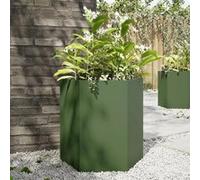 vidaXL Jardinière hexagonale Vert olive 46×40×45 cm en acier – d'extérieur