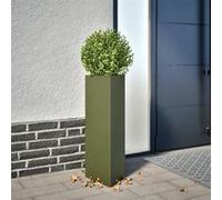 Jardinière vert olive triangulaire 30x26x75 cm acier 851149