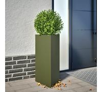 Vidaxl Jardinière Vert Olive Triangulaire 40x34,5x70 Cm Acier