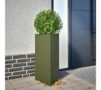 Vidaxl Jardinière Vert Olive Triangulaire 40x34,5x70 Cm Acier