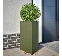 Jardinière vert olive triangulaire 50x43x75 cm acier 851177