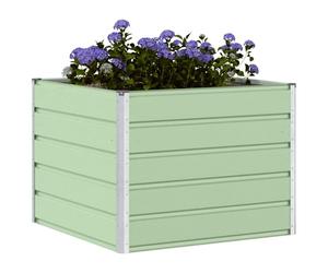 vidaXL Jardinière Vert Pastel 100 x 100 x 75 cm Acier, Planteur de Jardin et terrasse stylé, Acier Moderne, déco extérieure Durable, Support élégant pour Plantes