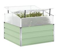 vidaXL Jardinière Vert Pastel 100 x 100 x 77 cm Acier galvanisé, Inspiration pour Jardin et terrasse, Style Industriel avec des matériaux durables pour Une Ambiance extérieure au Top !