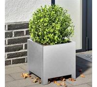 vidaXL Jardinières 2 pcs 30x30x30 cm acier galvanisé, planteur, jardinière de patio, bac à fleurs, jardinière d'extérieur, 851196 Gris G