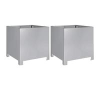 vidaXL Jardinières 2 pcs 40x40x40 cm Acier galvanisé, planteur, jardinière de Patio, bac à Fleurs, jardinière d'extérieur, boîte à Fleurs