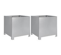 Jardinières 2 pcs 40x40x40 cm acier galvanisé