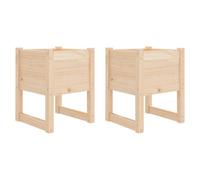 Vidaxl Jardinières 2 Pcs 40x40x52,5 Cm Bois Massif De Pin
