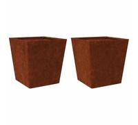 vidaXL Jardinières 2 pcs 50x50x50 cm Acier Corten