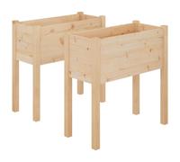 Vidaxl Jardinières 2 Pcs 70x31x70 Cm Bois De Pin Massif