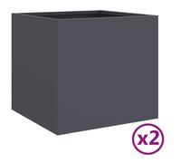 Vidaxl Jardinières 2 Pcs Anthracite 32x30x29 Cm Acier Laminé À Froid