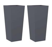 vidaXL Jardinières 851085 – Lot de 2, Acier 35x35x75 cm, Anthracite