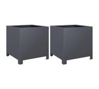 Vidaxl Jardinières 2 Pcs Anthracite 40x40x40 Cm Acier