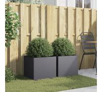 Vidaxl Jardinières 2 Pcs Anthracite 42x40x39 Cm Acier Laminé À Froid