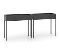 Vidaxl Jardinières 2 Pcs Anthracite Acier Galvanisé