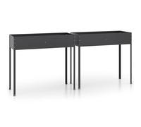 Vidaxl Jardinières 2 Pcs Anthracite Acier Galvanisé