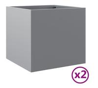 Vidaxl Jardinières 2 Pcs Argenté 32x30x29 Cm Acier Galvanisé