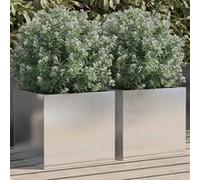 Vidaxl Jardinières 2 Pcs Argenté 32x30x29 Cm Acier Inoxydable