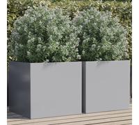 vidaXL Jardinières 2 pièces en acier galvanisé argenté 49×47×46 cm