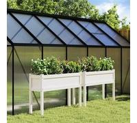 vidaXL Jardinières 2 pcs avec pieds blanc bois de pin massif 837567