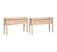 Vidaxl Jardinières 2 Pcs Avec Pieds Bois De Pin Massif