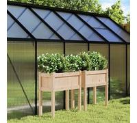 Vidaxl Jardinières 2 Pcs Avec Pieds Bois De Pin Massif