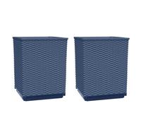 vidaXL Jardinières 2 pièces 30x30x37 Bleu Gris Jardin Terrasse Patio 364180