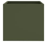 vidaXL Jardinières 2 pcs vert olive 32x30x29 cm acier laminé à froid