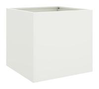 Vidaxl Jardinières 2 Pcs Blanc 42x40x39 Cm Acier Laminé À Froid