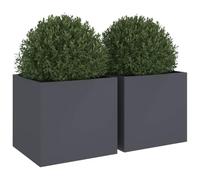 vidaXL Jardinières surélevées 841564 2 pcs 49x47x46 cm Acier laminé à froid Anthracite