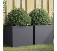vidaXL Jardinières surélevées 841564 2 pcs 49x47x46 cm Acier laminé à froid Anthracite