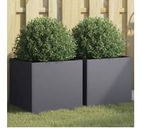 vidaXL Jardinières 841552 – 2 pièces 42x40x39 cm Acier laminé à froid Anthracite