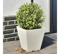 Jardinières 2 pcs blanc 30x30x30 cm acier, jardinière d'extérieur, boîte à fleurs, boîte de jardin, jardinière de 851041